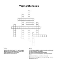 Vaping Chemicals crossword puzzle