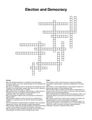 Election and Democracy crossword puzzle