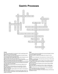 Gastric Processes crossword puzzle