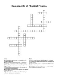 Components of Physical Fitness crossword puzzle