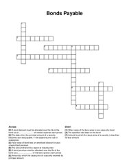 Bonds Payable crossword puzzle