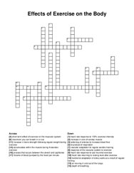 Effects of Exercise on the Body crossword puzzle