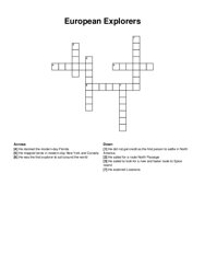 European Explorers crossword puzzle