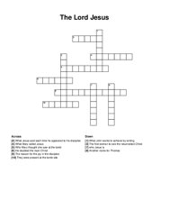 The Lord Jesus crossword puzzle