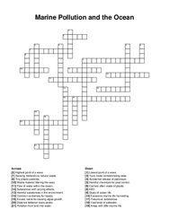 Marine Pollution and the Ocean crossword puzzle
