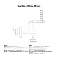 Machine Clean Down crossword puzzle