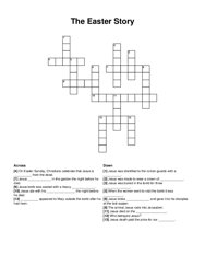 The Easter Story crossword puzzle