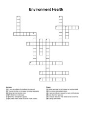 Environment Health crossword puzzle
