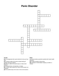 Panic Disorder crossword puzzle