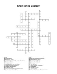 Engineering Geology crossword puzzle