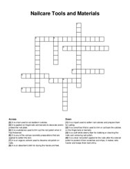 Nailcare Tools and Materials crossword puzzle