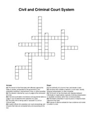 Civil and Criminal Court System crossword puzzle