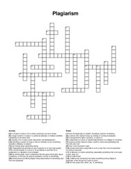 Plagiarism crossword puzzle