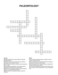 PALEONTOLOGY crossword puzzle