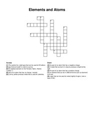 Elements and Atoms crossword puzzle