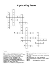 Algebra Key Terms crossword puzzle