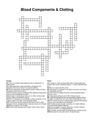 Blood Components & Clotting crossword puzzle
