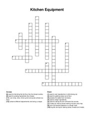 Kitchen Equipment crossword puzzle
