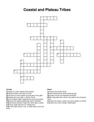 Coastal and Plateau Tribes crossword puzzle