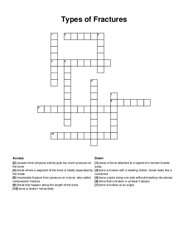 Types of Fractures crossword puzzle