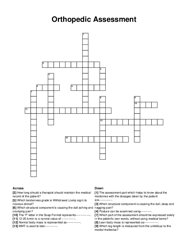 Orthopedic Assessment crossword puzzle