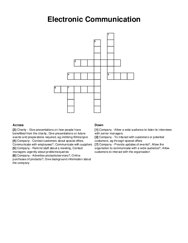 Electronic Communication crossword puzzle