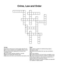 Crime, Law and Order crossword puzzle