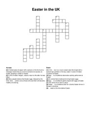 Easter in the UK crossword puzzle