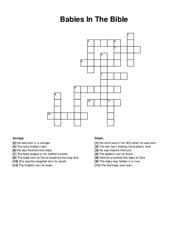 Babies In The Bible crossword puzzle