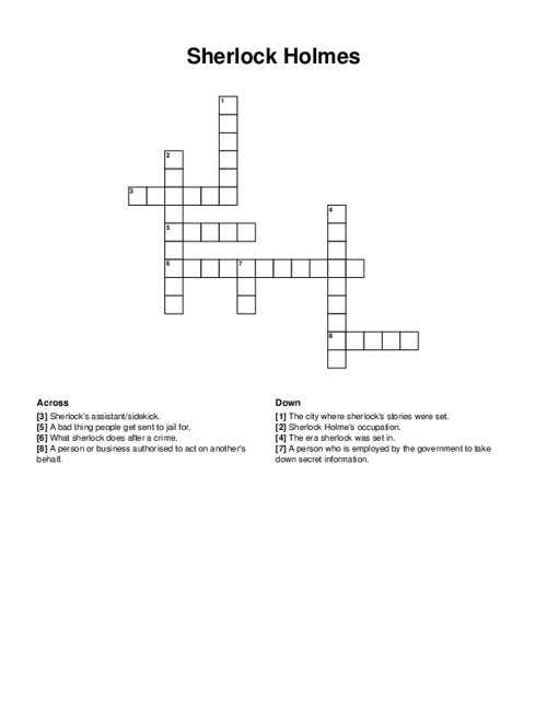 Sherlock Holmes Crossword Puzzle