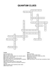 QUANTUM CLUES crossword puzzle