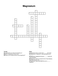 Magnesium crossword puzzle