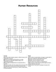 Human Resources crossword puzzle