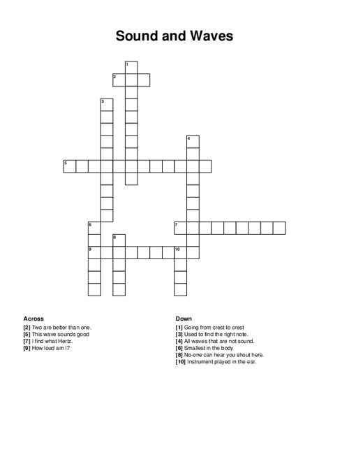 Sound and Waves Crossword Puzzle