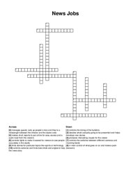 News Jobs crossword puzzle