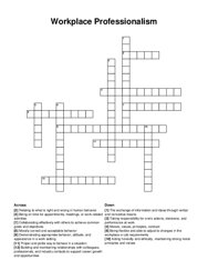 Workplace Professionalism crossword puzzle