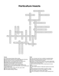 Horticulture Insects crossword puzzle
