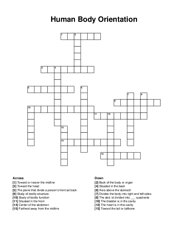 Human Body Orientation crossword puzzle