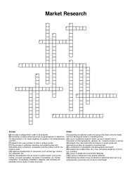 Market Research crossword puzzle