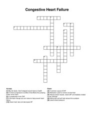 Congestive Heart Failure crossword puzzle