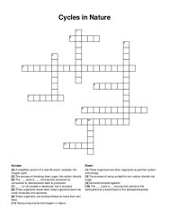 Cycles in Nature crossword puzzle