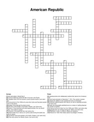 American Republic crossword puzzle