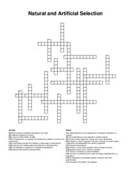 Natural and Artificial Selection crossword puzzle