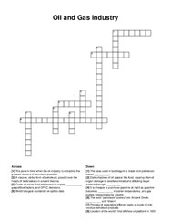 Oil and Gas Industry crossword puzzle