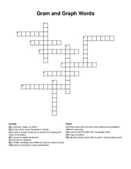 Gram and Graph Words crossword puzzle