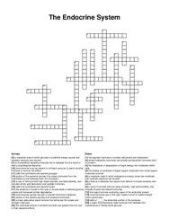 The Endocrine System crossword puzzle