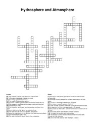 Hydrosphere and Atmosphere crossword puzzle