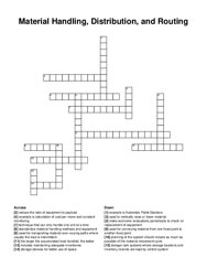 Material Handling, Distribution, and Routing crossword puzzle