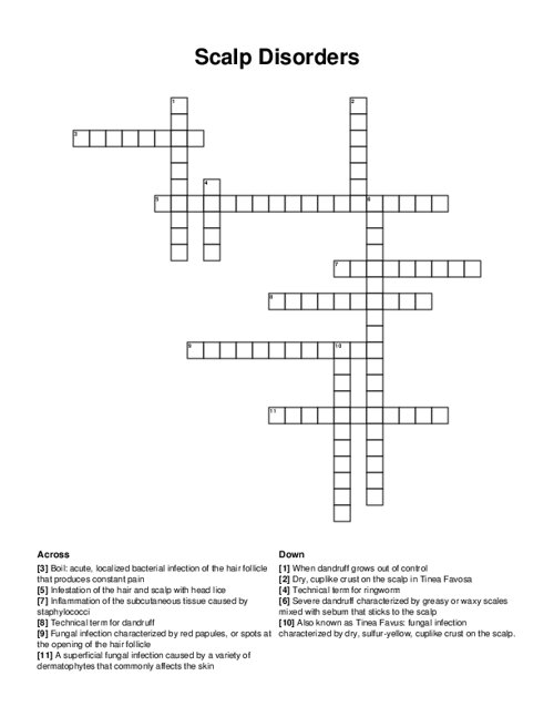 Scalp Disorders Crossword Puzzle