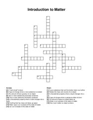 Introduction to Matter crossword puzzle